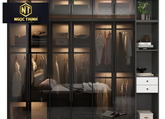 Tủ quần áo cánh kính hiện đại 2024-2025